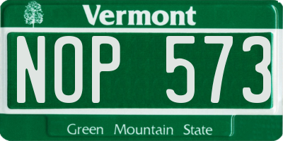 VT license plate NOP573