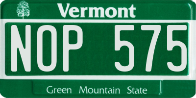 VT license plate NOP575