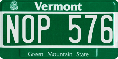 VT license plate NOP576