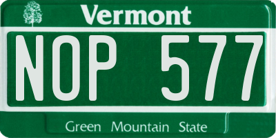 VT license plate NOP577