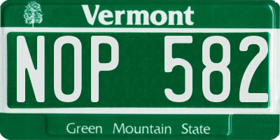 VT license plate NOP582