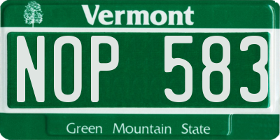VT license plate NOP583