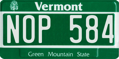 VT license plate NOP584