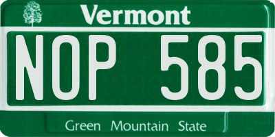 VT license plate NOP585