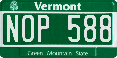 VT license plate NOP588
