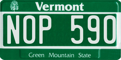VT license plate NOP590