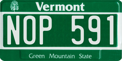 VT license plate NOP591
