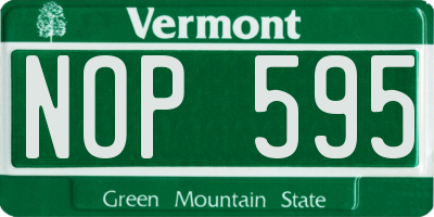 VT license plate NOP595