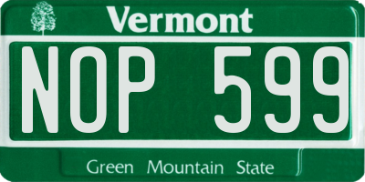 VT license plate NOP599