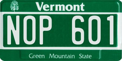 VT license plate NOP601