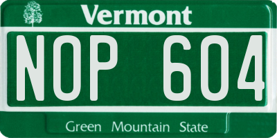 VT license plate NOP604