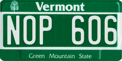 VT license plate NOP606