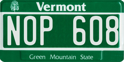 VT license plate NOP608