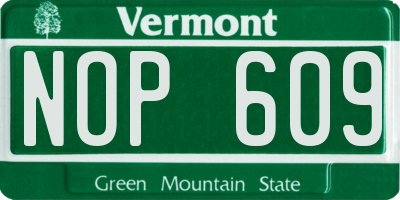 VT license plate NOP609