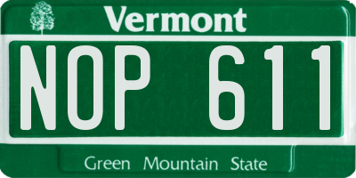 VT license plate NOP611