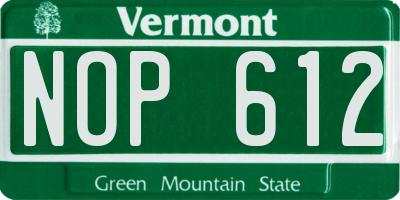 VT license plate NOP612