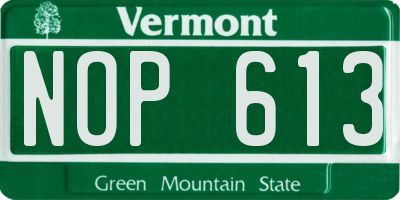 VT license plate NOP613
