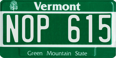 VT license plate NOP615