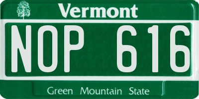 VT license plate NOP616