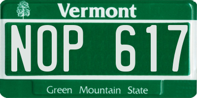 VT license plate NOP617