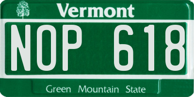 VT license plate NOP618