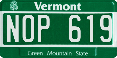 VT license plate NOP619