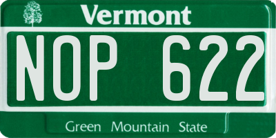 VT license plate NOP622