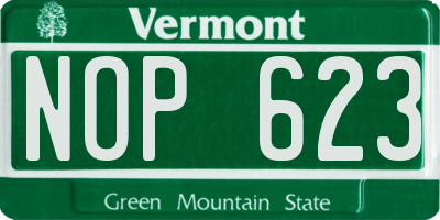 VT license plate NOP623