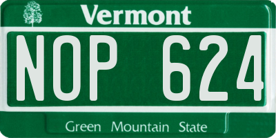 VT license plate NOP624