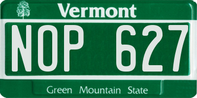 VT license plate NOP627