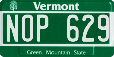 VT license plate NOP629