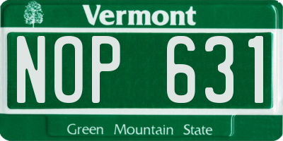 VT license plate NOP631
