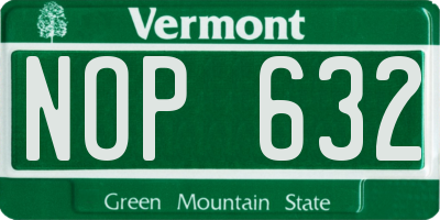 VT license plate NOP632