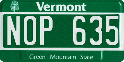 VT license plate NOP635