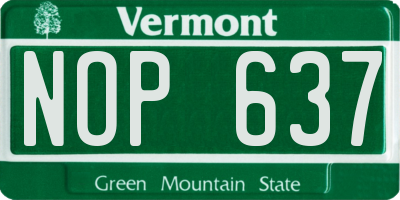 VT license plate NOP637