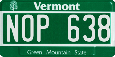 VT license plate NOP638