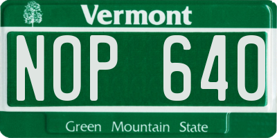 VT license plate NOP640