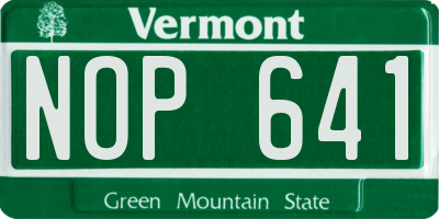 VT license plate NOP641