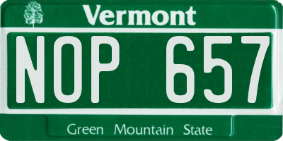 VT license plate NOP657