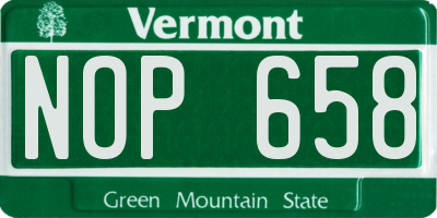 VT license plate NOP658