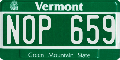 VT license plate NOP659