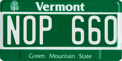 VT license plate NOP660