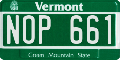 VT license plate NOP661