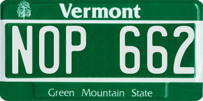VT license plate NOP662
