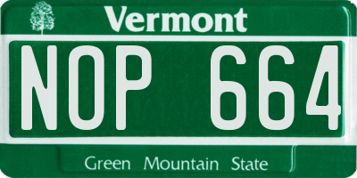VT license plate NOP664