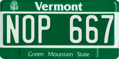 VT license plate NOP667
