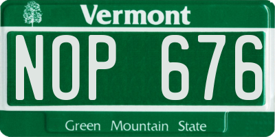 VT license plate NOP676