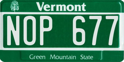 VT license plate NOP677