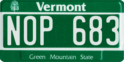 VT license plate NOP683