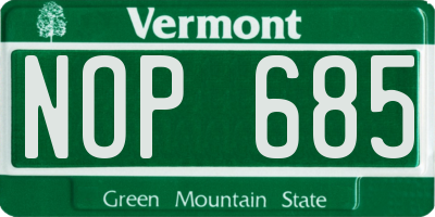 VT license plate NOP685